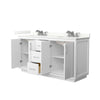 Custom image for White with Brushed Nickel Trim / Giotto Quartz / No Mirror