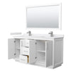 Custom image for White with Brushed Nickel Trim / White Cultured Marble / 58