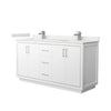 Custom image for White with Brushed Nickel Trim / White Quartz / No Mirror