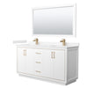 Custom image for White with Satin Bronze Trim / Carrara Cultured Marble / 58