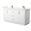Custom image for White with Satin Bronze Trim / Carrara Cultured Marble / No Mirror