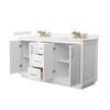 Custom image for White with Satin Bronze Trim / Carrara Cultured Marble / No Mirror