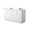 Custom image for White with Satin Bronze Trim / Carrara Cultured Marble / No Mirror