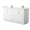Custom image for White with Satin Bronze Trim / White Cultured Marble / No Mirror