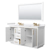 Custom image for White with Satin Bronze Trim / White Cultured Marble / 58