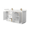 Custom image for White with Satin Bronze Trim / White Quartz / No Mirror