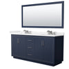 Custom image for Dark Blue with Brushed Nickel Trim / Carrara Cultured Marble / 70