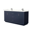 Custom image for Dark Blue with Brushed Nickel Trim / Giotto Quartz / No Mirror