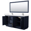 Custom image for Dark Blue with Brushed Nickel Trim / White Cultured Marble / 70