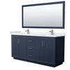 Custom image for Dark Blue with Brushed Nickel Trim / White Cultured Marble / 70