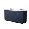 Custom image for Dark Blue with Brushed Nickel Trim / White Cultured Marble / No Mirror