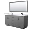 Custom image for Dark Gray with Matte Black Trim / White Cultured Marble / 70