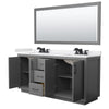 Custom image for Dark Gray with Matte Black Trim / White Cultured Marble / 70