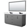 Custom image for Dark Gray with Matte Black Trim / White Cultured Marble / 70