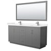Custom image for Dark Gray with Brushed Nickel Trim / Carrara Cultured Marble / 70
