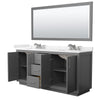 Custom image for Dark Gray with Brushed Nickel Trim / Carrara Cultured Marble / 70