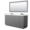 Custom image for Dark Gray with Brushed Nickel Trim / Carrara Cultured Marble / 70
