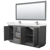 Custom image for Dark Gray with Brushed Nickel Trim / White Cultured Marble / 70