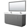 Custom image for Dark Gray with Brushed Nickel Trim / White Cultured Marble / 70