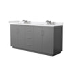 Custom image for Dark Gray with Brushed Nickel Trim / White Cultured Marble / No Mirror