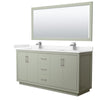 Custom image for Light Green with Brushed Nickel Trim / Carrara Cultured Marble / 70