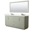 Custom image for Light Green with Brushed Nickel Trim / Carrara Cultured Marble / 70