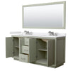 Custom image for Light Green with Brushed Nickel Trim / White Cultured Marble / 70