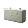 Custom image for Light Green with Brushed Nickel Trim / White Quartz / No Mirror