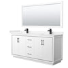Custom image for White with Matte Black Trim / Carrara Cultured Marble / 70