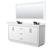 Custom image for White with Matte Black Trim / Carrara Cultured Marble / 70
