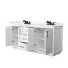 Custom image for White with Matte Black Trim / Carrara Cultured Marble / No Mirror