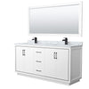 Custom image for White with Matte Black Trim / White Carrara Marble / 70