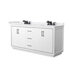 Custom image for White with Matte Black Trim / White Cultured Marble / No Mirror