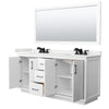 Custom image for White with Matte Black Trim / White Quartz / 70
