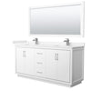 Custom image for White with Brushed Nickel Trim / Carrara Cultured Marble / 70