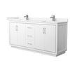 Custom image for White with Brushed Nickel Trim / Carrara Cultured Marble / No Mirror