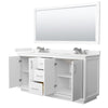 Custom image for White with Brushed Nickel Trim / Carrara Cultured Marble / 70