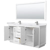 Custom image for White with Brushed Nickel Trim / White Cultured Marble / 70