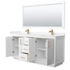 Custom image for White with Satin Bronze Trim / Carrara Cultured Marble / 70