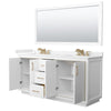 Custom image for White with Satin Bronze Trim / Carrara Cultured Marble / 70
