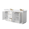 Custom image for White with Satin Bronze Trim / White Cultured Marble / No Mirror