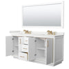Custom image for White with Satin Bronze Trim / White Quartz / 70