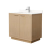 Custom image for Light Straw with Brushed Nickel Trim / White Quartz / No Mirror