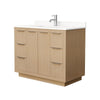Custom image for Light Straw with Brushed Nickel Trim / White Quartz / No Mirror