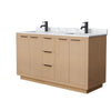 Custom image for Light Straw with Matte Black Trim / White Carrara Marble / No Mirror