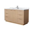 Custom image for Light Straw with Brushed Nickel Trim / White Carrara Marble / No Mirror