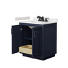 Custom image for Dark Blue with Matte Black Trim / Carrara Cultured Marble / No Mirror