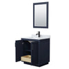 Custom image for Dark Blue with Matte Black Trim / White Carrara Marble / 24