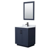 Custom image for Dark Blue with Matte Black Trim / White Carrara Marble / 24