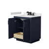 Custom image for Dark Blue with Matte Black Trim / White Cultured Marble / No Mirror